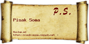 Pisak Soma névjegykártya